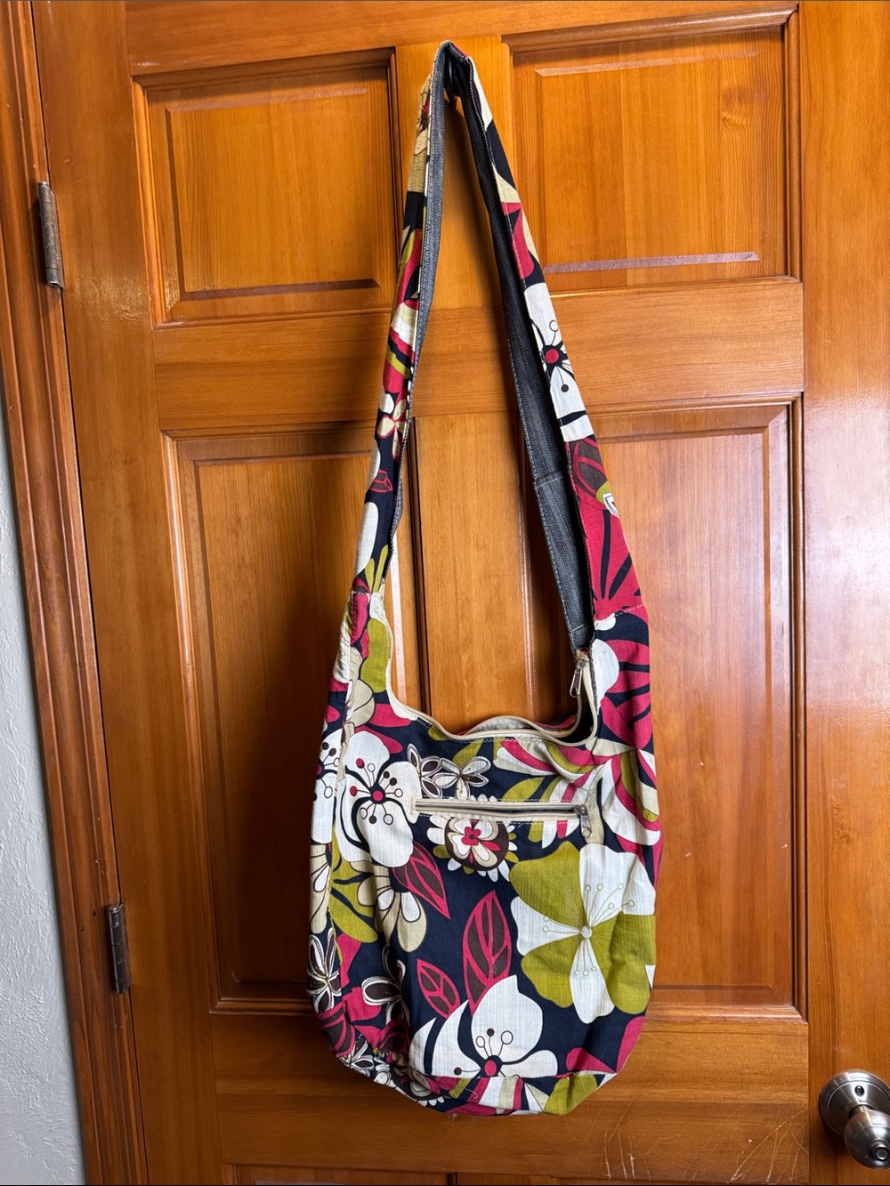 Ming Bag 100% Cotton Tropical Flower Bohemian Hobo Sling Shoulder Bag Multicolor